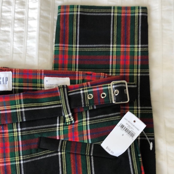 Gap Skinny Tartan Ankle Pant with Buckle Detail - Picture 3 of 6